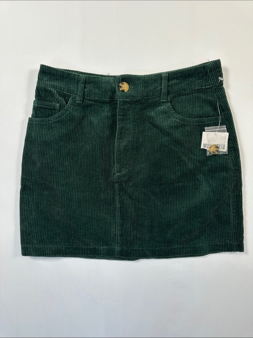 NWT Forever 21 Forest Green Corduroy Mini Skirt Dark Academia Y2K M
